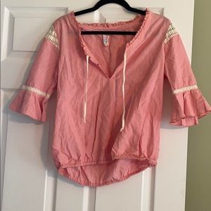 Free people lace detail blouse